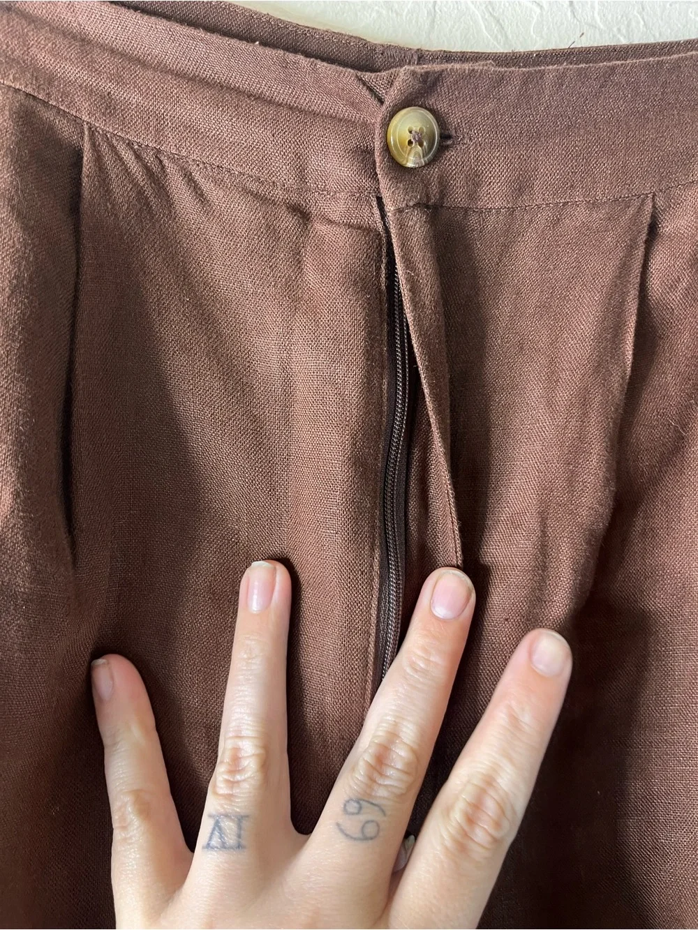 Reformation Vesta 100% Linen Pants in Brown